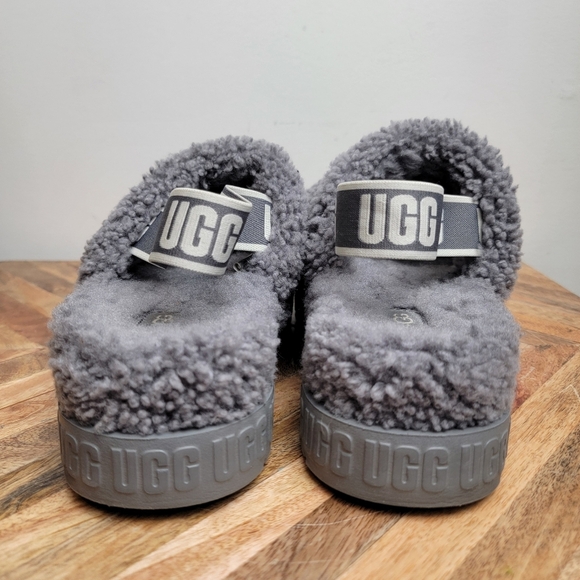 Grey Ugg Oh Fluffita Sandals Platform - Picture 4 of 9
